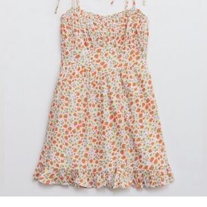 American Eagle Strawberry Tie Strap Mini Dress